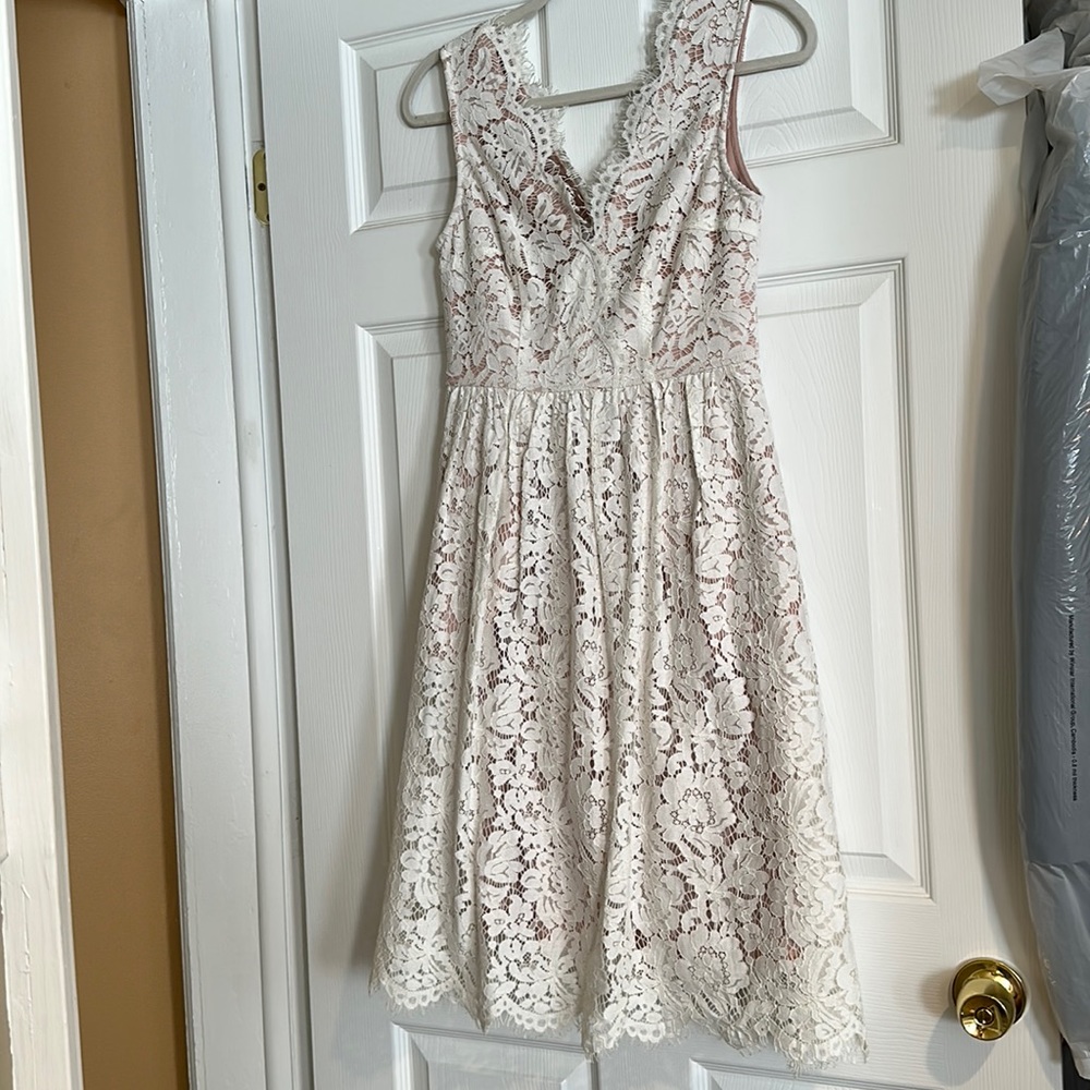 Lace midi dress-Perfect for bridal and baby showers